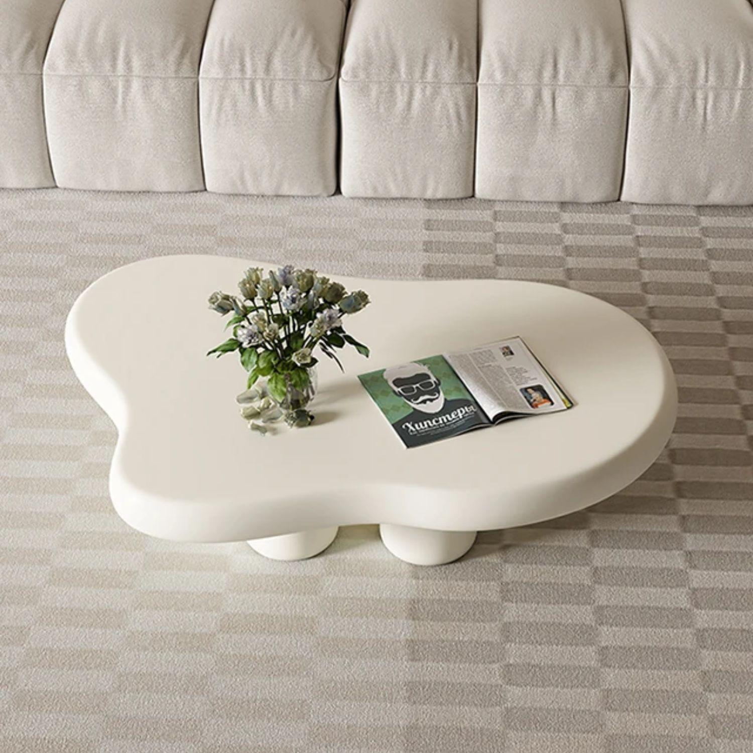 Mesa de Centro Irregular Blanca-4