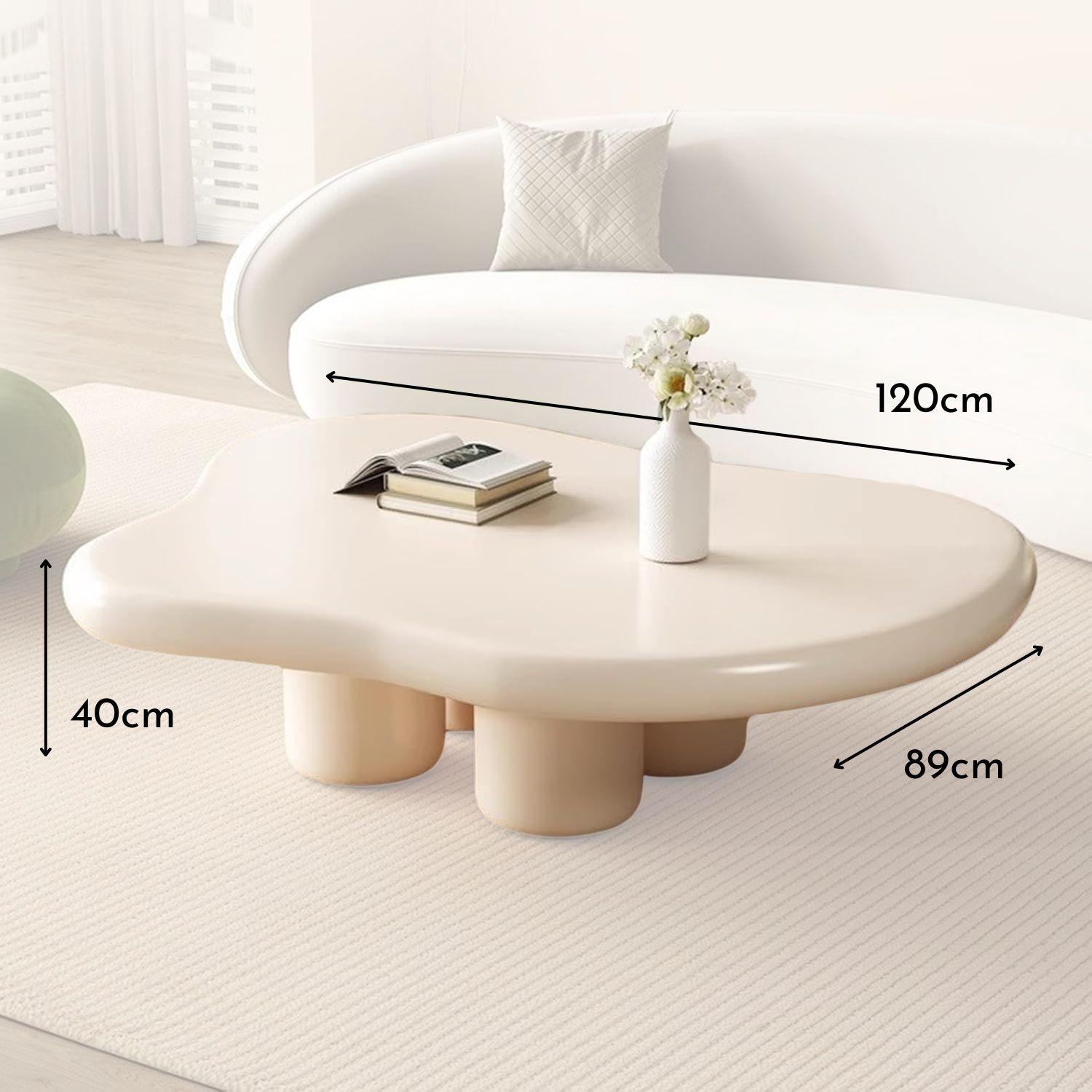 Mesa de Centro Irregular Blanca-7