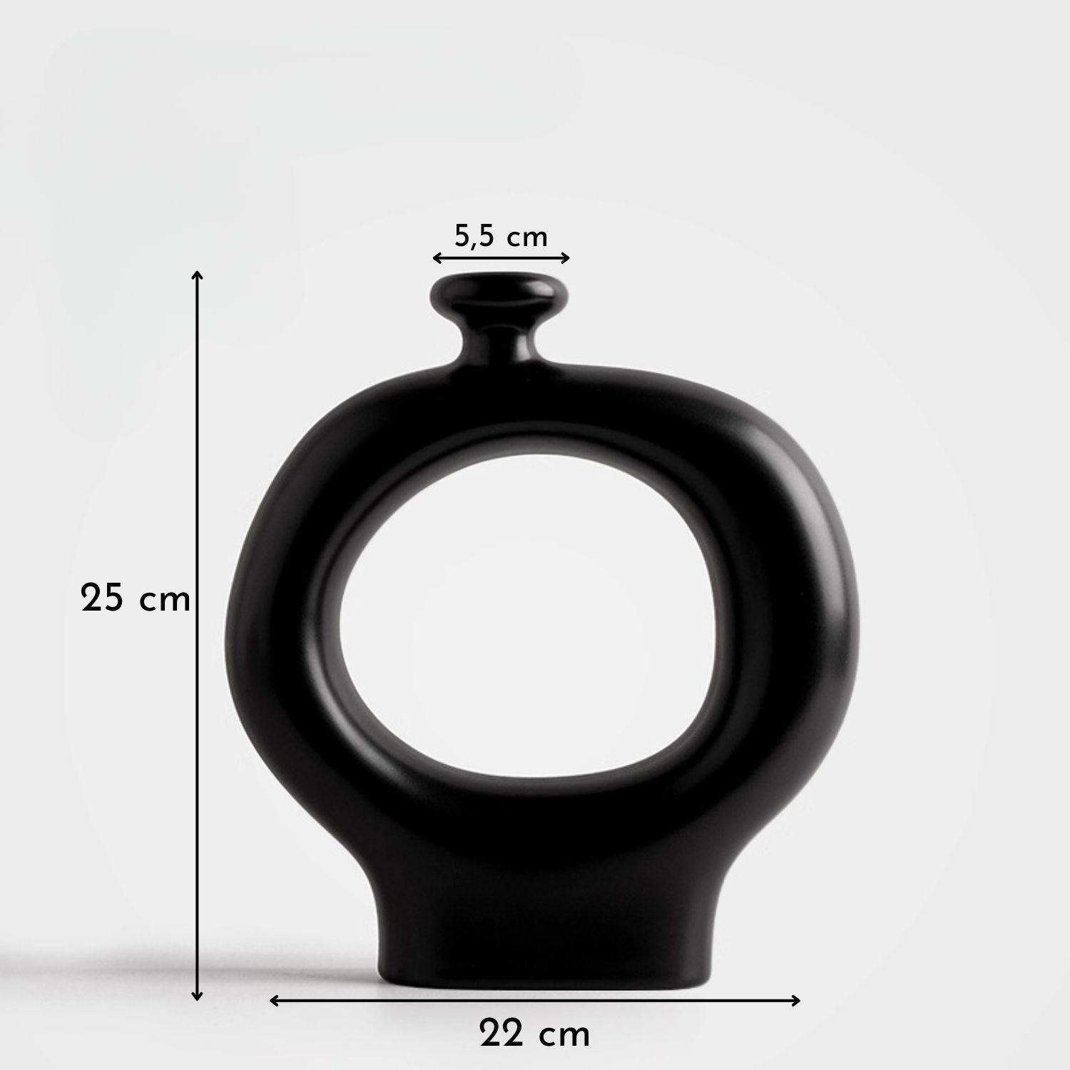 Floreros Modernos de Cerámica Noir Loop-6