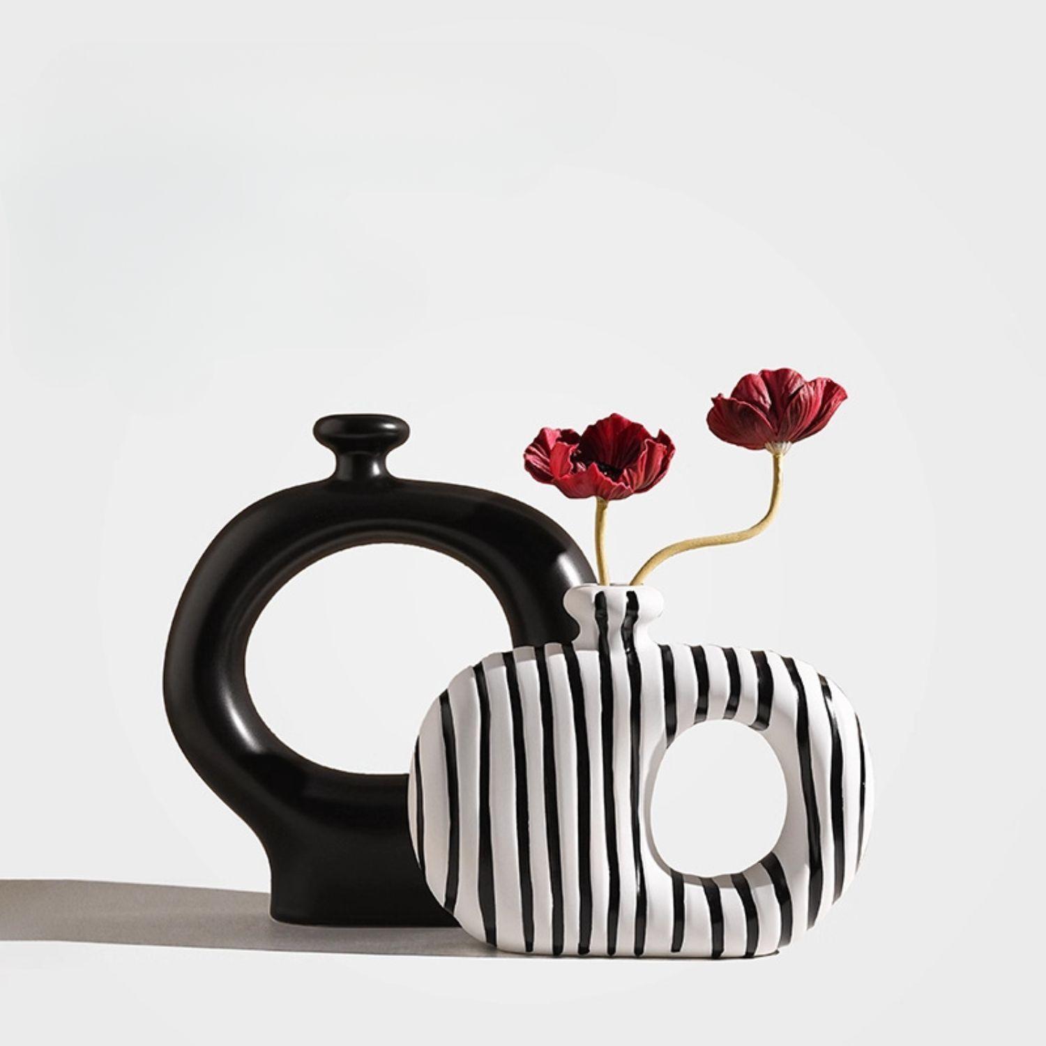 Floreros Modernos de Cerámica Noir Loop-8