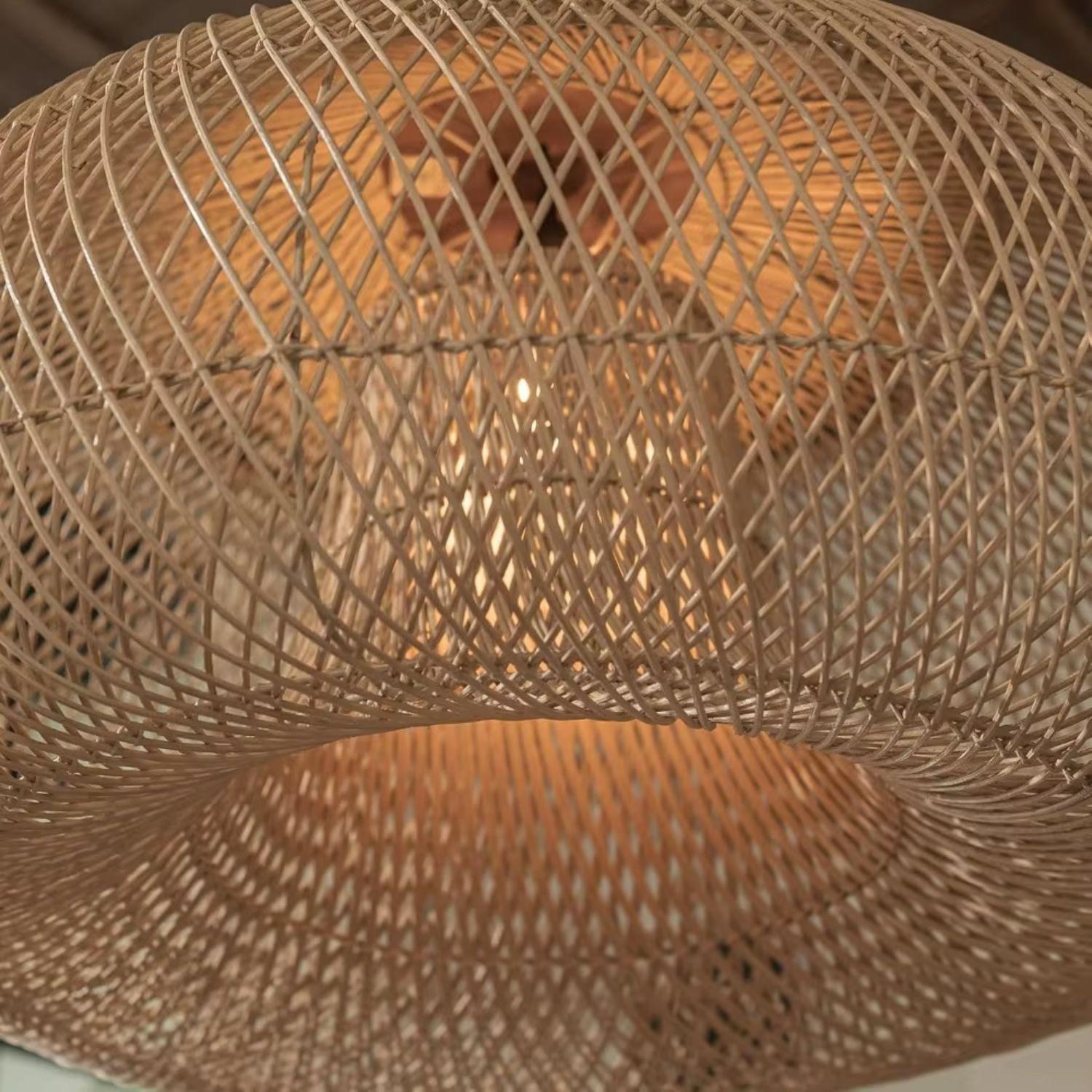 Lampara Colgante Rattan Claro Etéreo 80cm-2