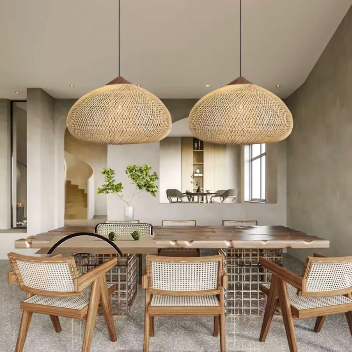 Lampara Colgante Rattan Claro Etéreo 80cm-4