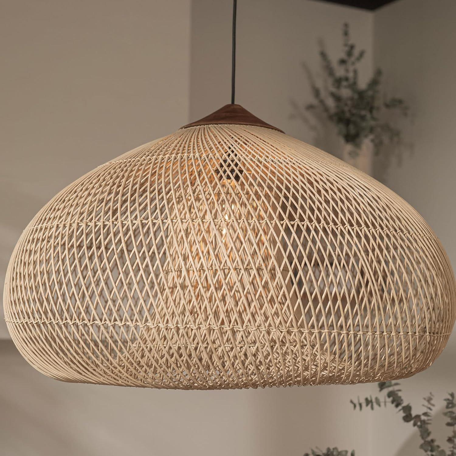 Lampara Colgante Rattan Claro Etéreo 80cm-5