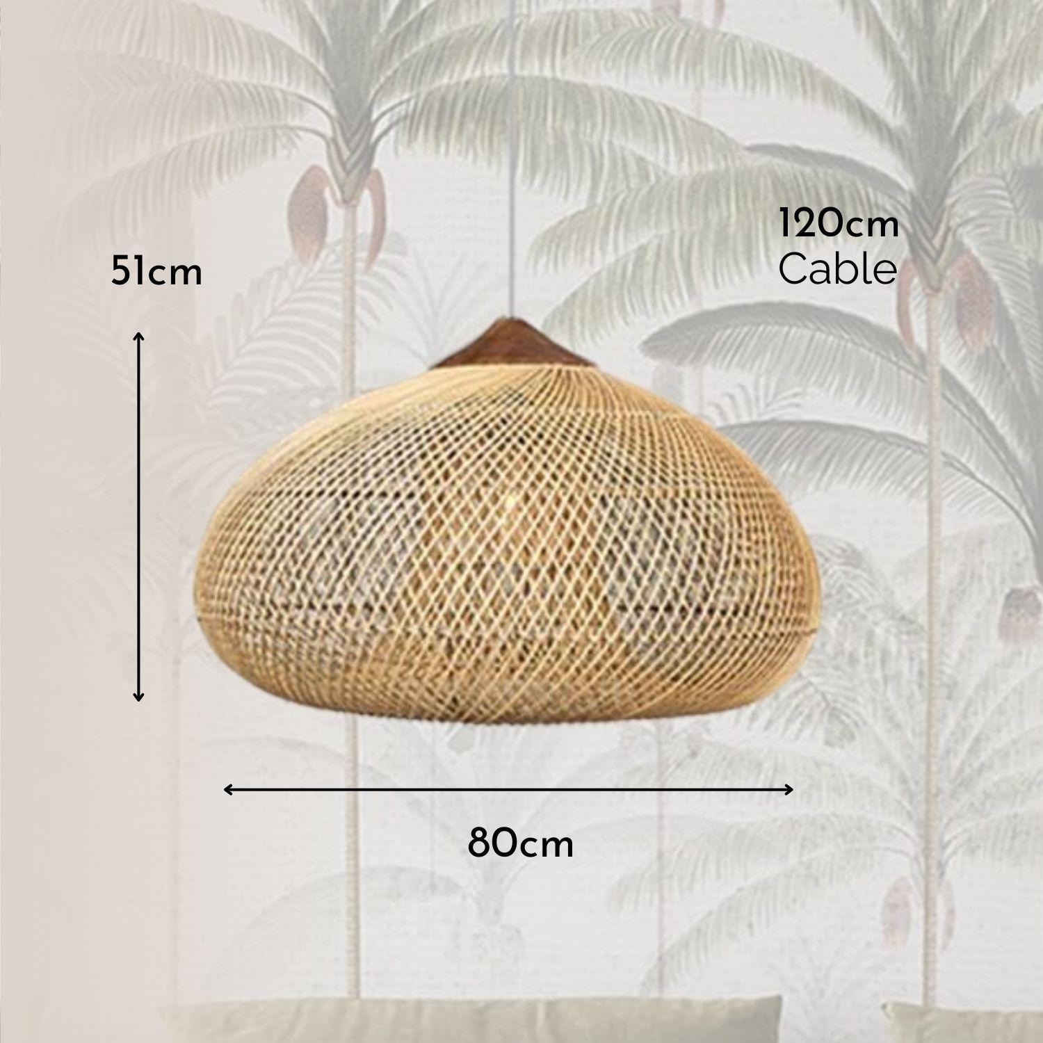 Lampara Colgante Rattan Claro Etéreo 80cm-6