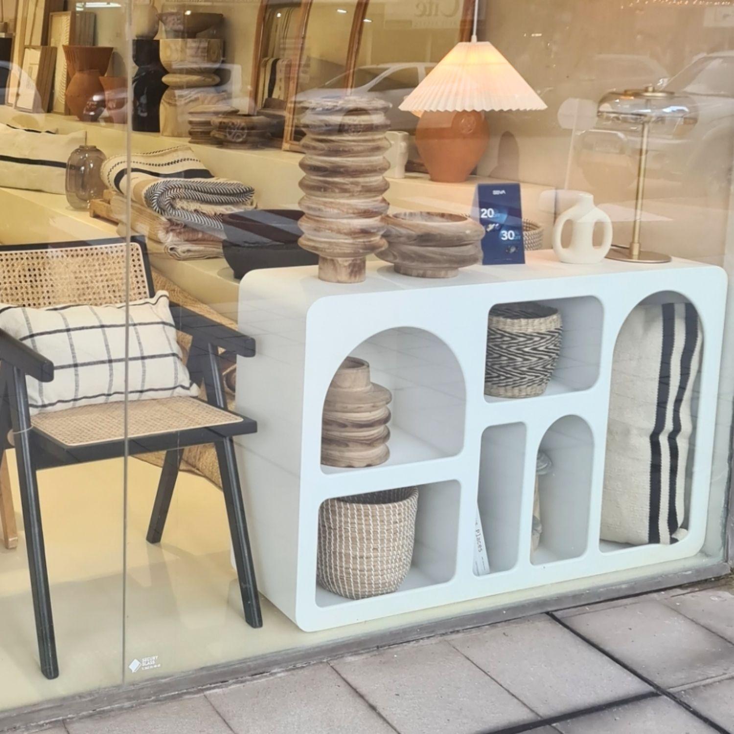 Aparador Organizador Geométrico Bogen Marfil Mediano-4