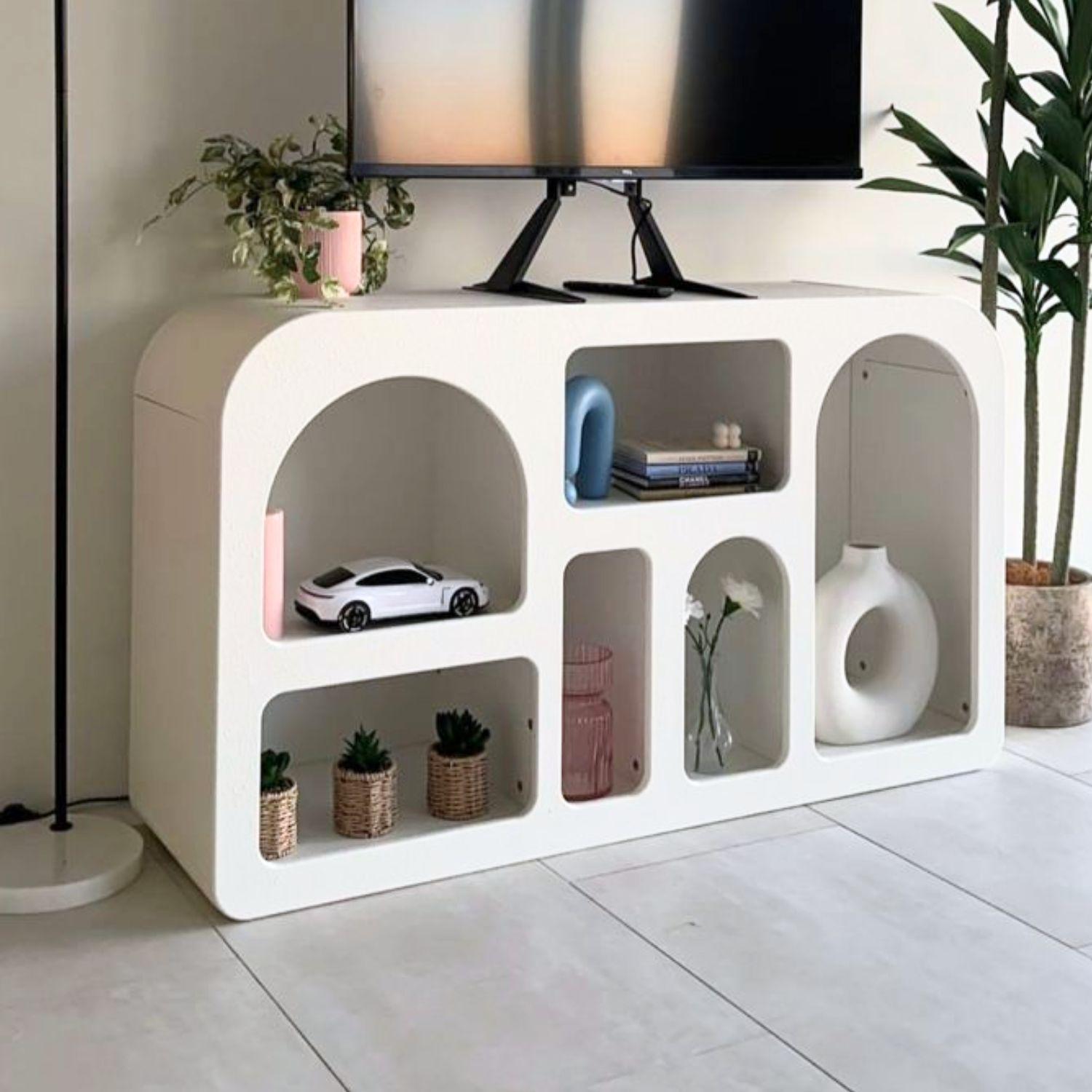 Aparador Organizador Geométrico Bogen Marfil Mediano-5