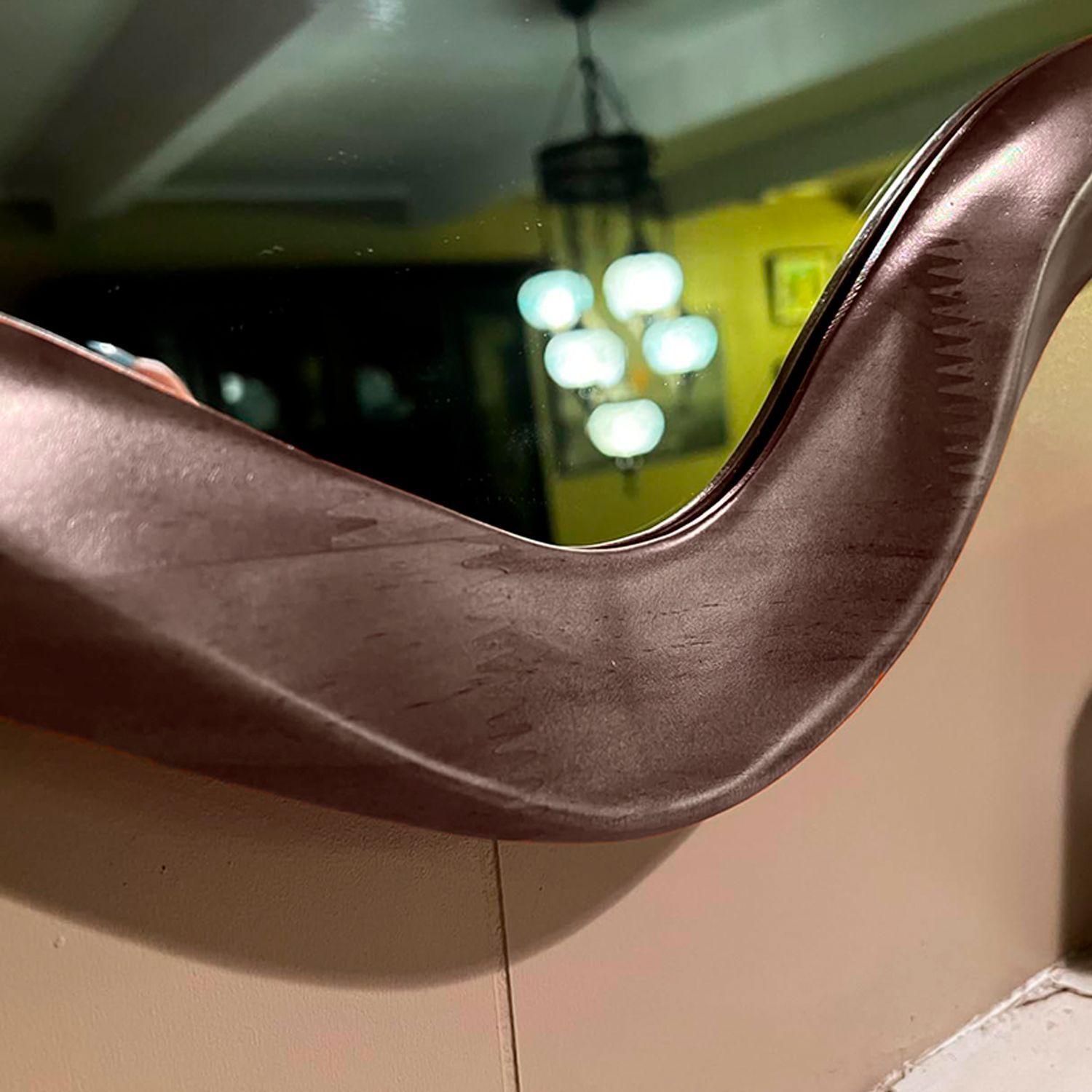 Espejo Modern Wave Madera Tono Caoba 90x60cm-4