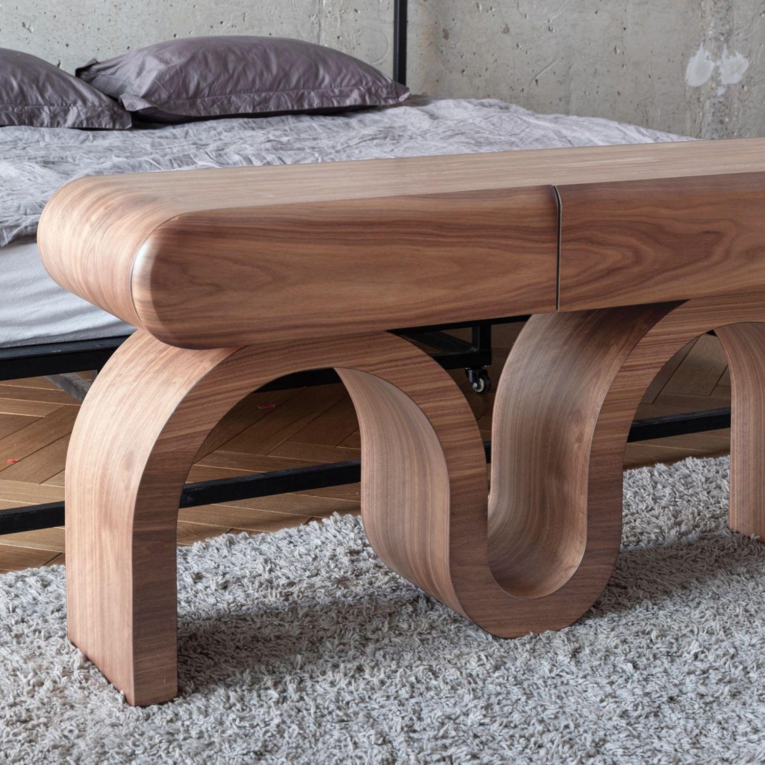 Mesa de Arrimo Triple Curve de Madera-4