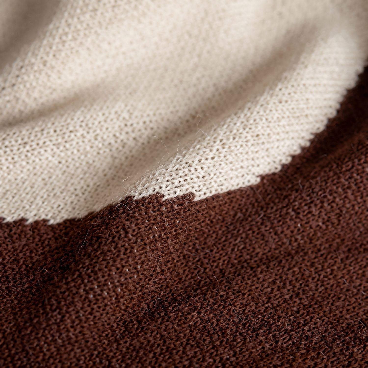 Manta Abstracta Jacquard Café Piecera Frazada Textiles Hogar Deco-9