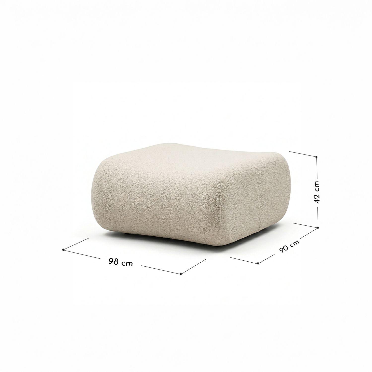 Sofá puff con apoyapiés Dune beige-2