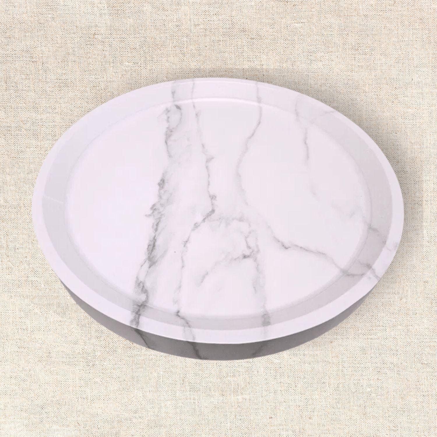 Mesa Brazo de Sofá Estilo Blanco Mármol-3