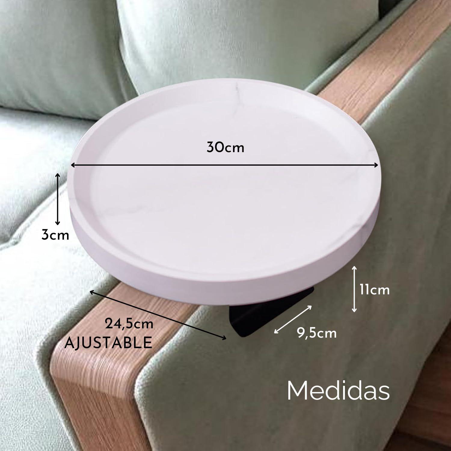 Mesa Brazo de Sofá Estilo Blanco Mármol-6