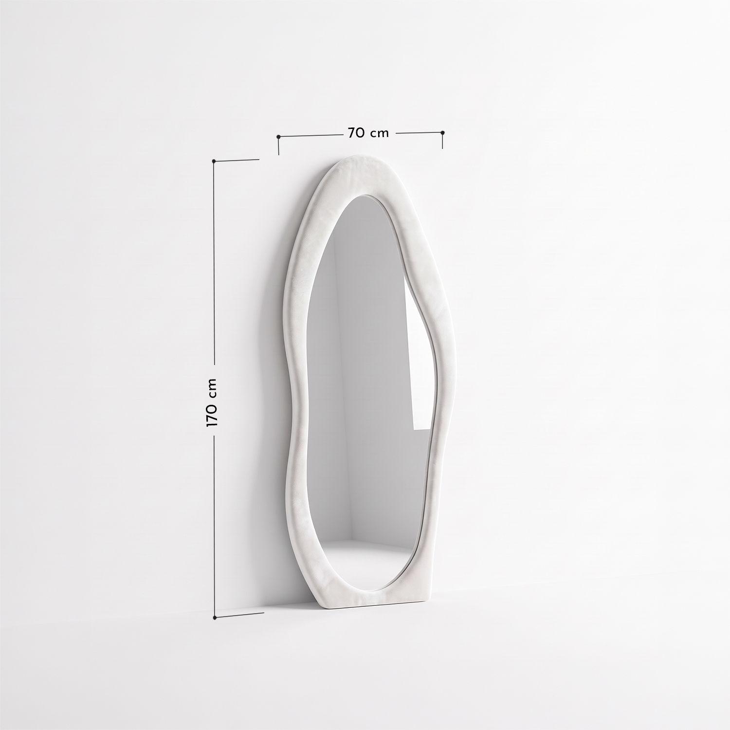 Espejo Cuerpo Entero Terciopelo Blanco Grande Dormitorio De Pie Pared Deco Hogar-2