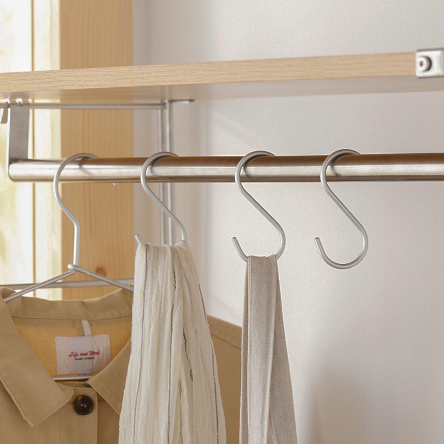 Set 10 Ganchos En Forma S Plateado 110x55mm Aluminio Plateado-4