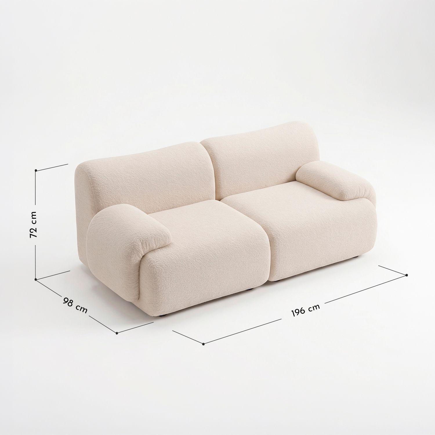 Sofá Moderno de 2 Cuerpos Beige Modelo Dune-2