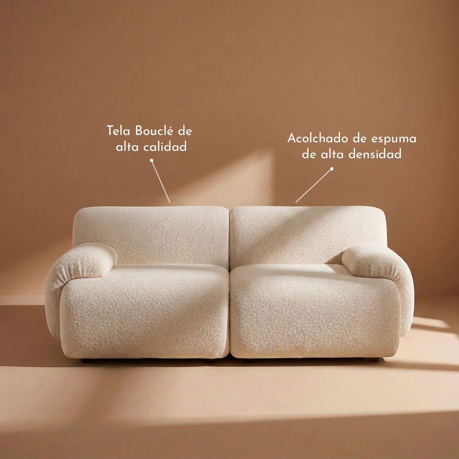Sofá Moderno de 2 Cuerpos Beige Modelo Dune-3