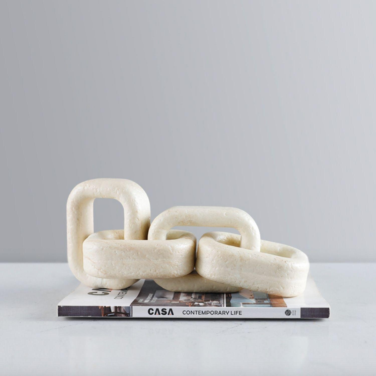 Eslabones Decorativos Adorno Cadena Beige-2