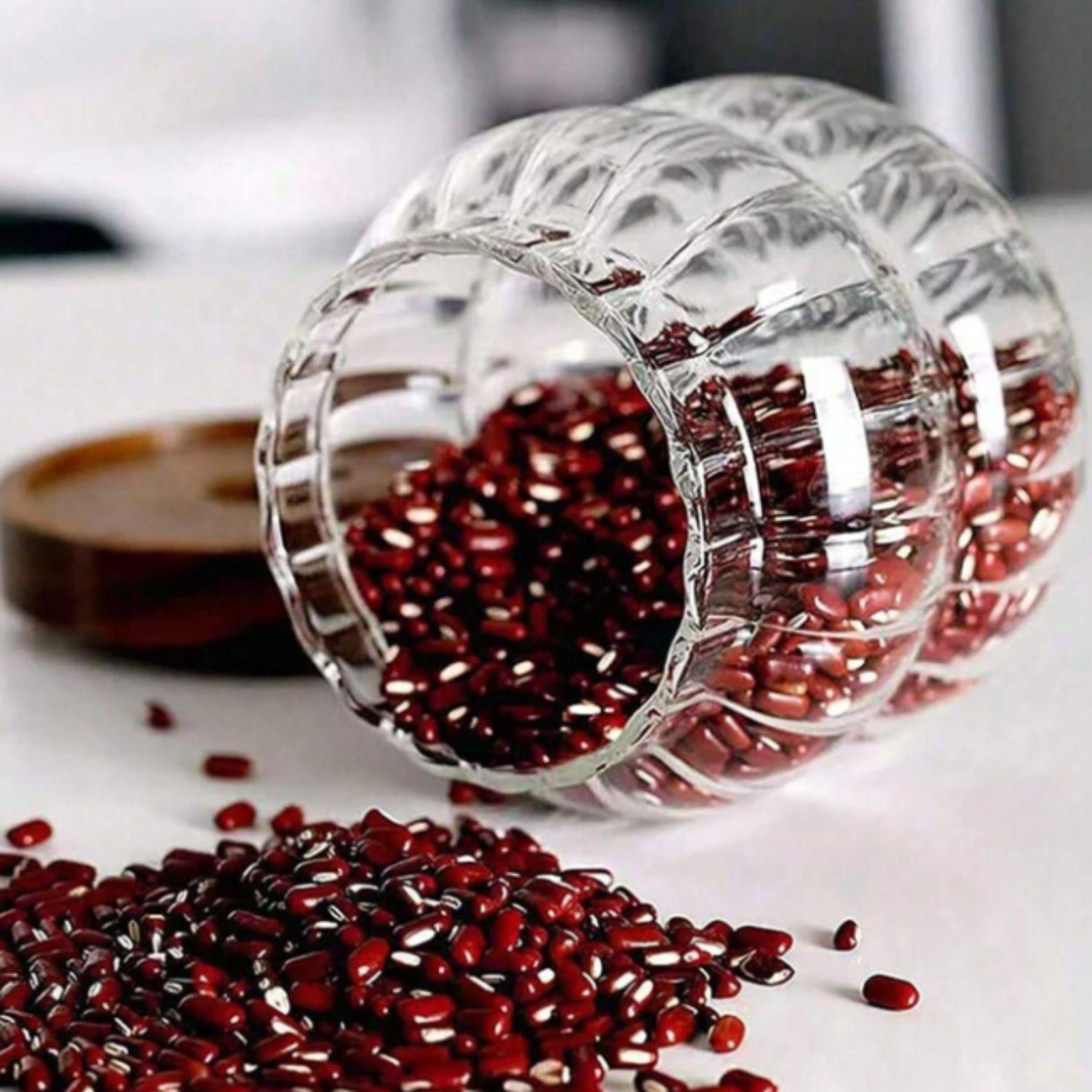 Frascos de Vidrio Tapa Madera y Ondas Set 3un-7