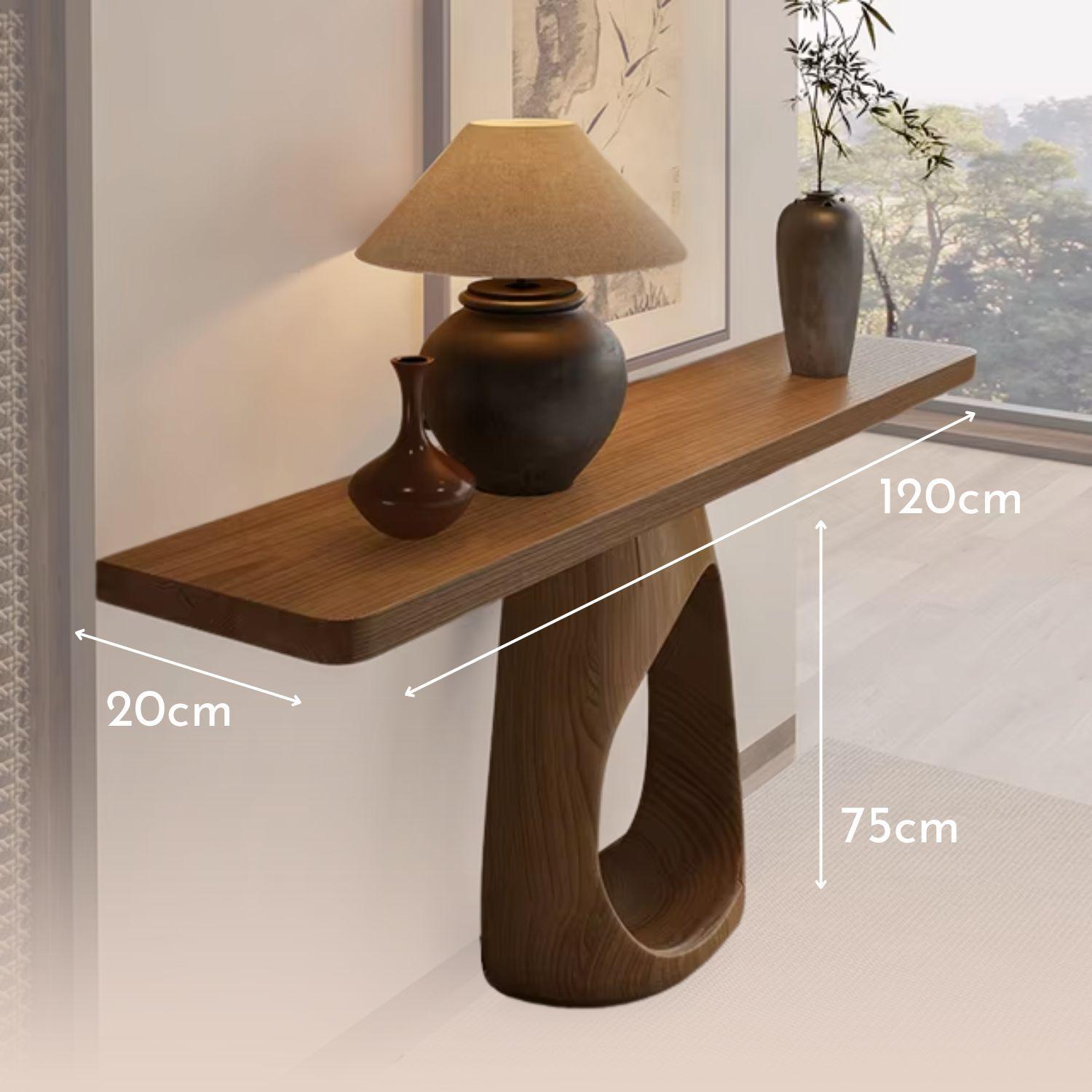 Mesa Arrimo Nido Madera Maciza Tono Nogal-6