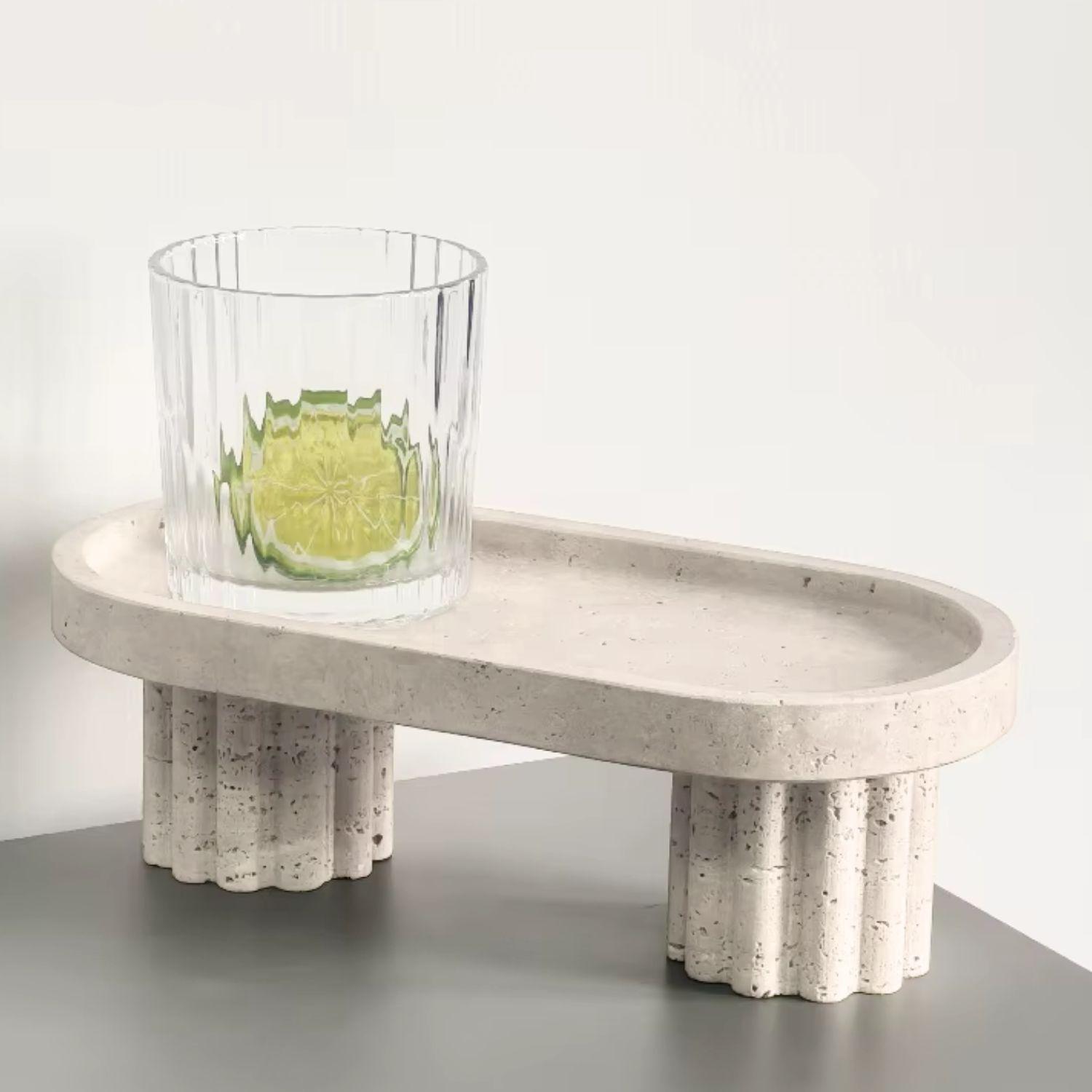 Bandeja Decorativa Estilo Mármol Travertino Greco-5