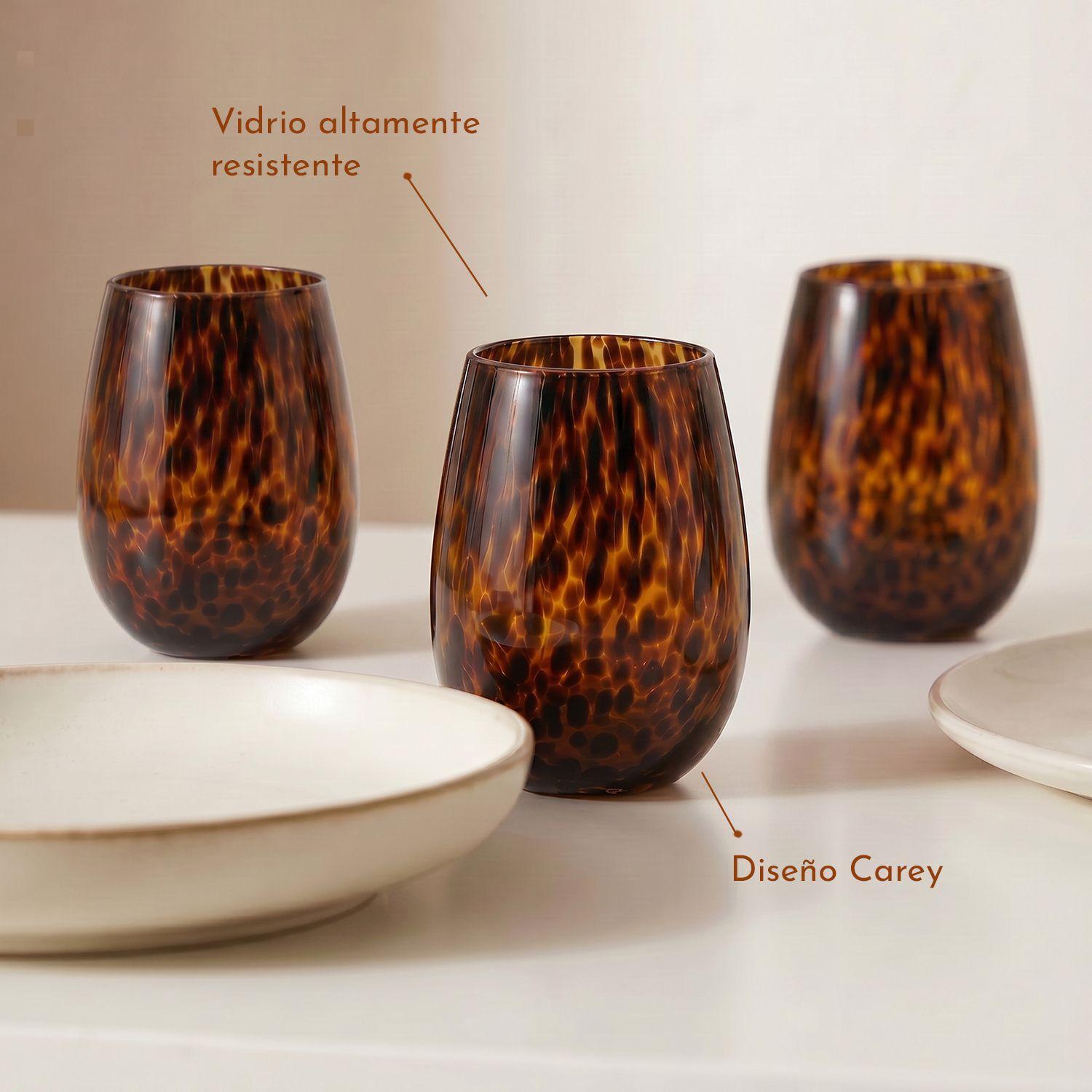 Set Decorativa de 4 Vasos de Vidrio Carey-3