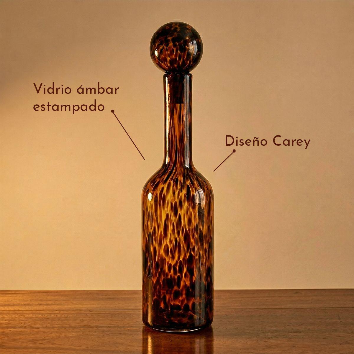 Botella decantadora de vidrio carey animal print de 52 cm-3