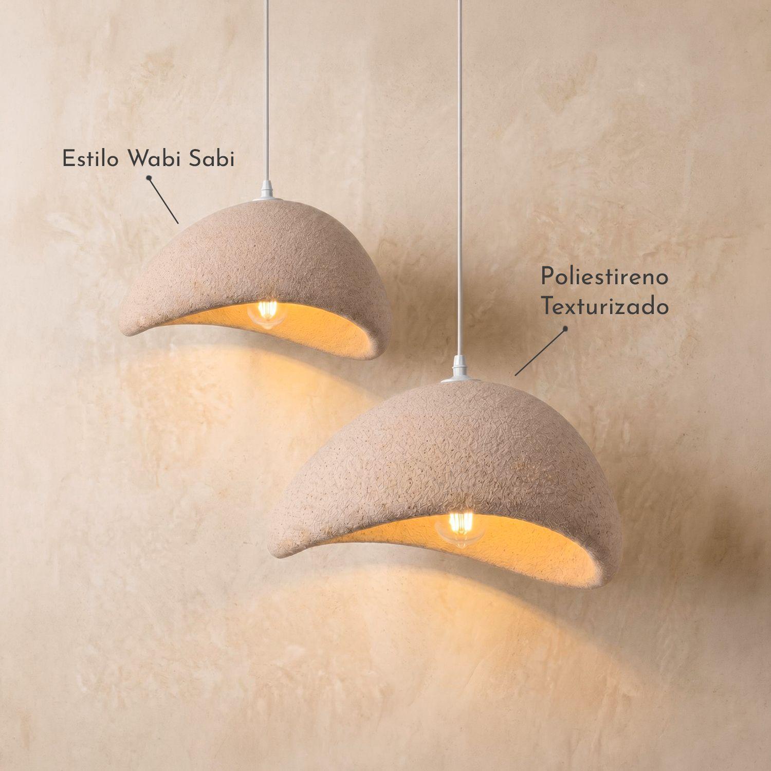 Lámpara Colgante Techo Wabi Sabi Arena 40cm Japandi-3