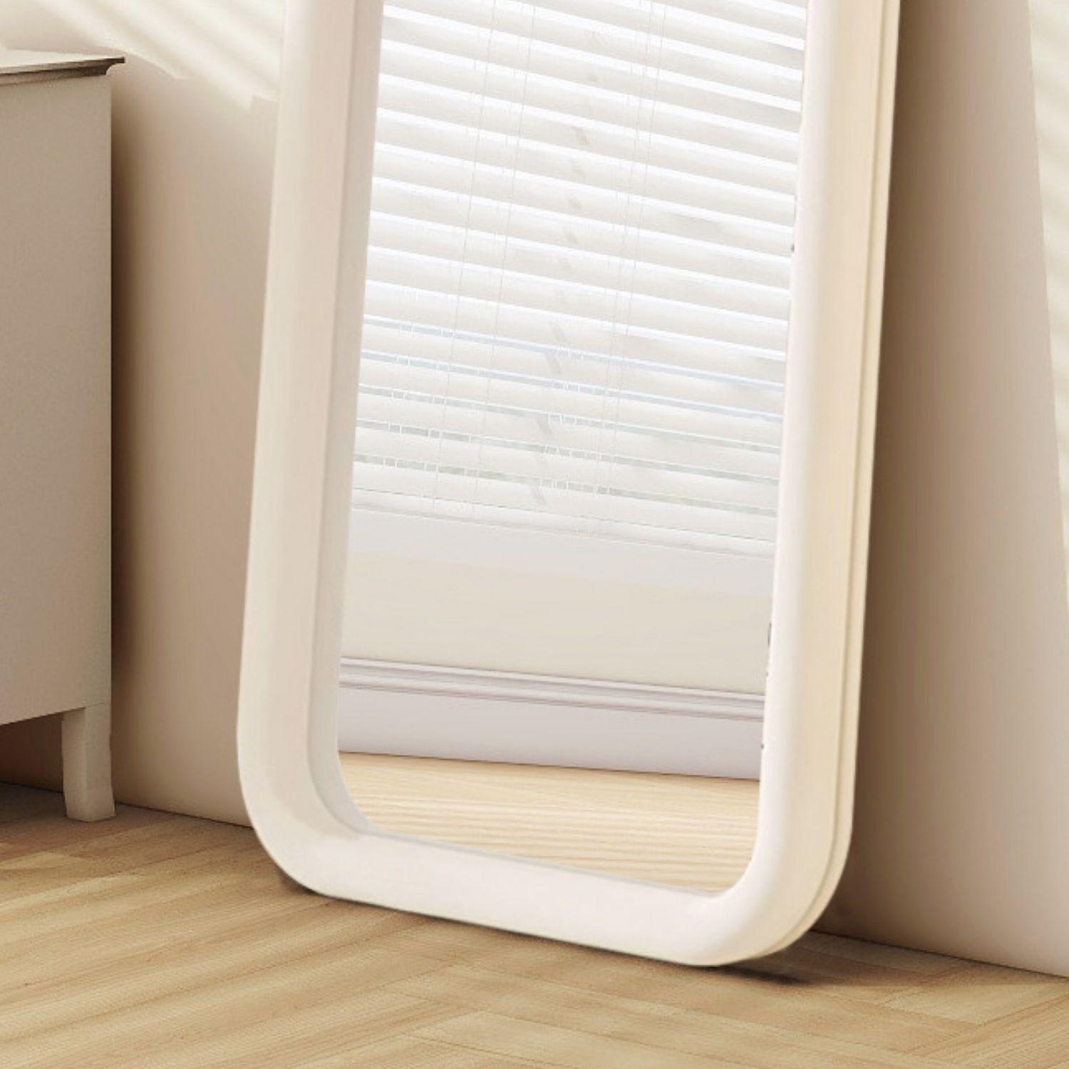 Espejo Curvo Cuerpo Entero Blanco 180x80cm Borde Tela-4