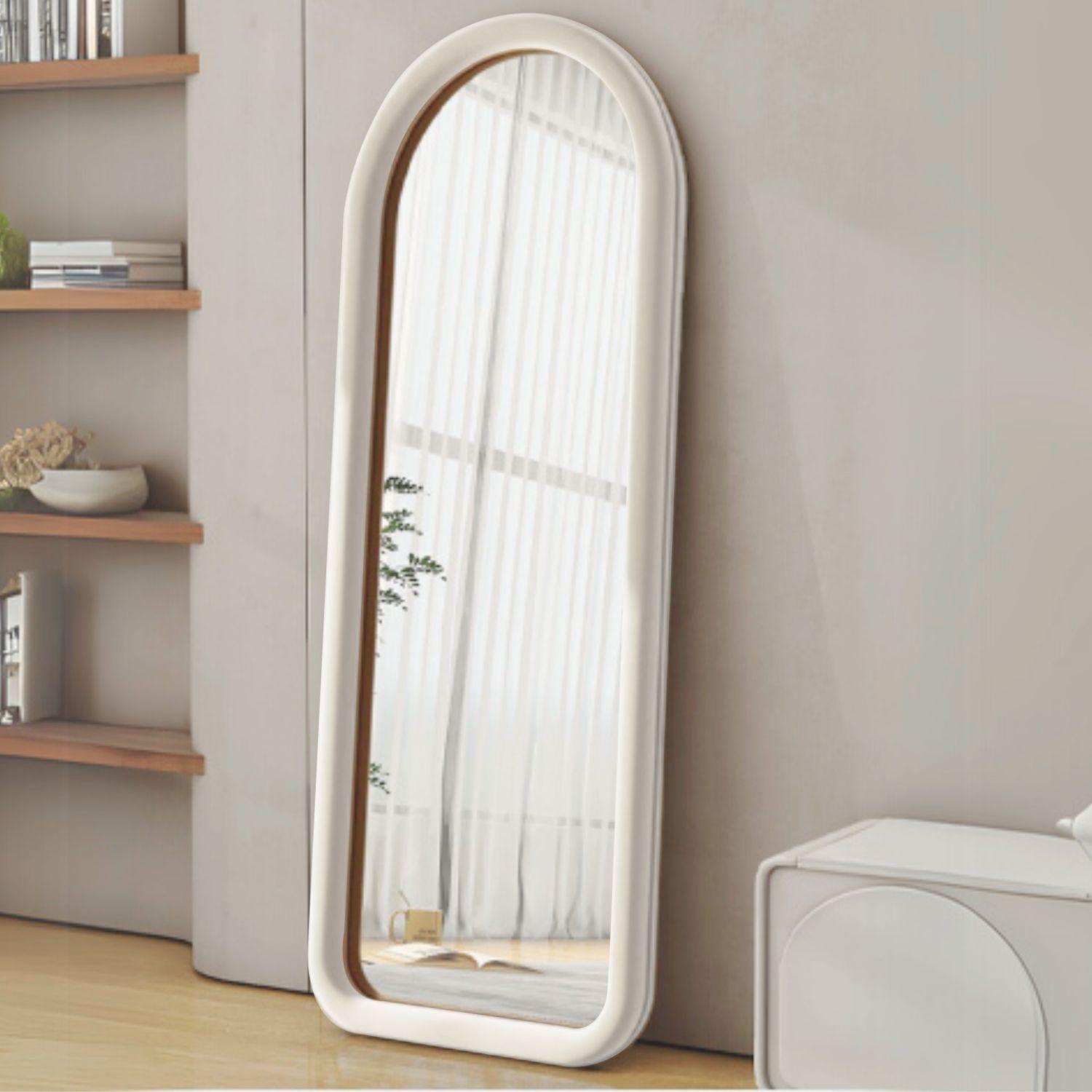 Espejo Curvo Cuerpo Entero Blanco 180x80cm Borde Tela-8