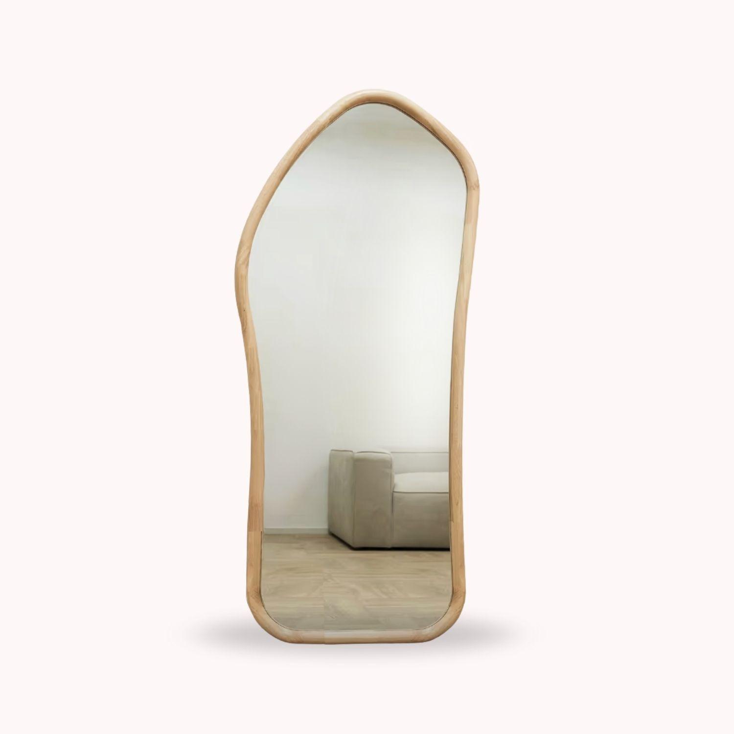 Espejo Irregular Cuerpo Entero Madera Color Abedul 200x100cm-6