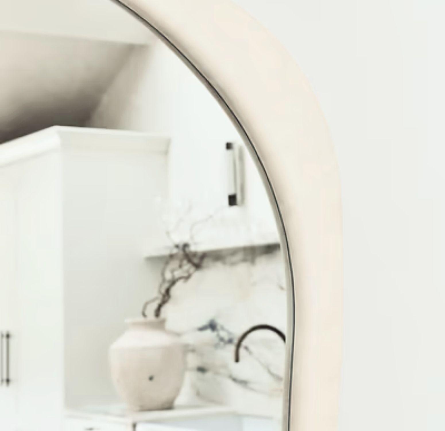 Espejo Asimetrico Cuerpo Entero Madera Blanco 200X100cm-2