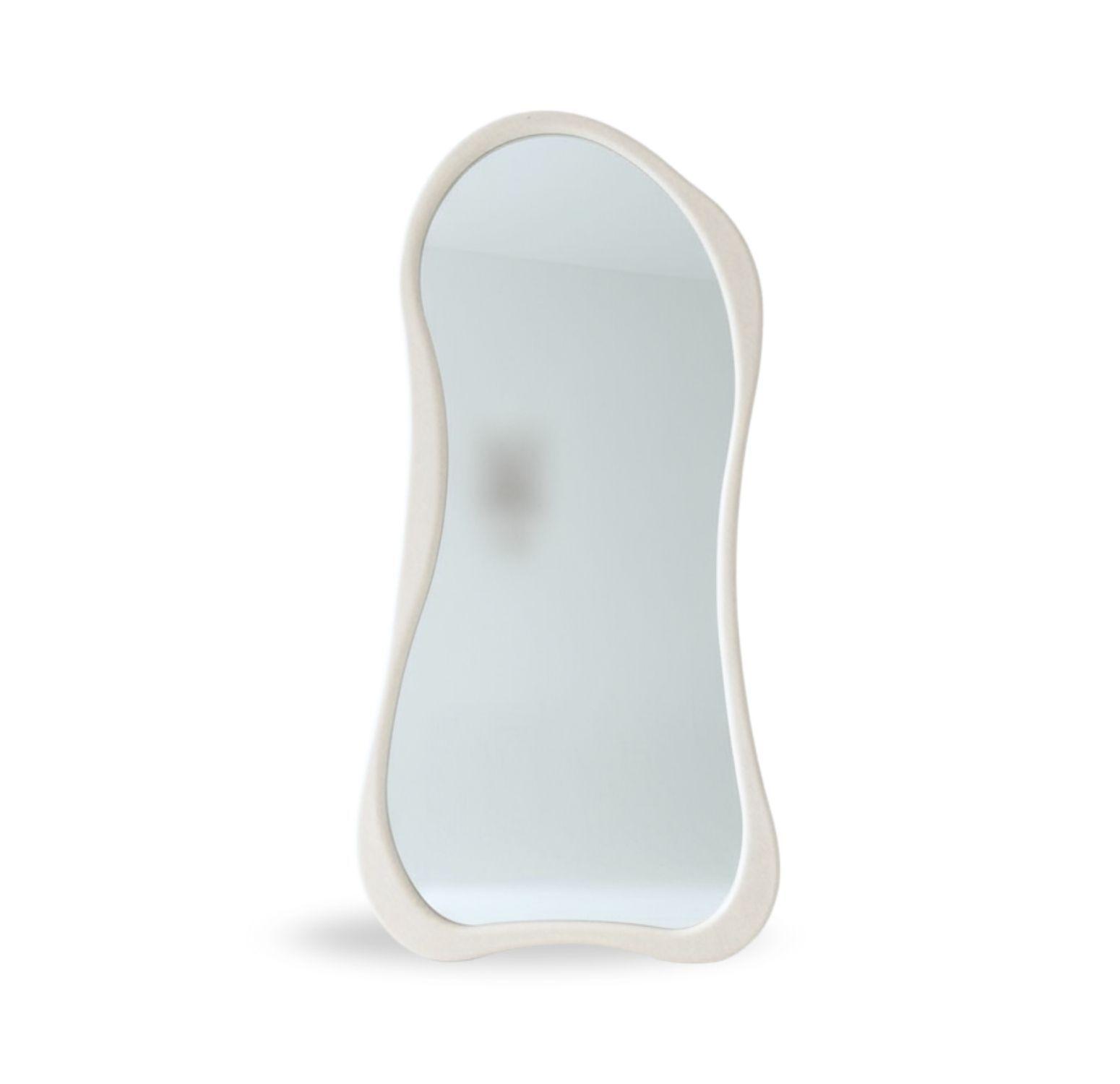 Espejo Asimetrico Cuerpo Entero Madera Blanco 200X100cm-6