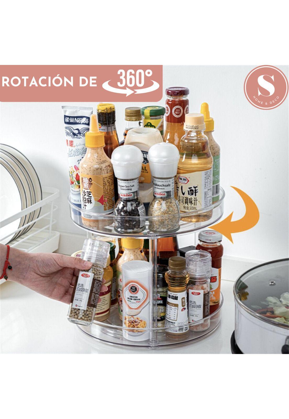 Organizador Estante Giratorio Despensa Cocina 2 Pisos-2