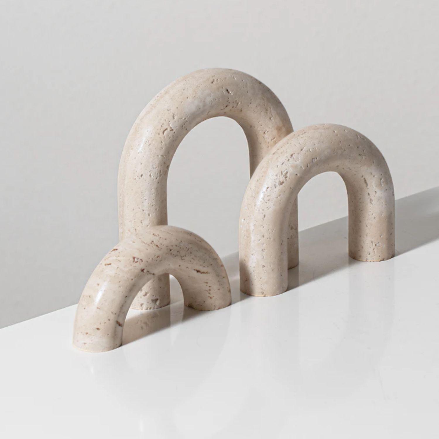 Set 3 Arcos Figura Deco Estilo Marmol Travertino-3