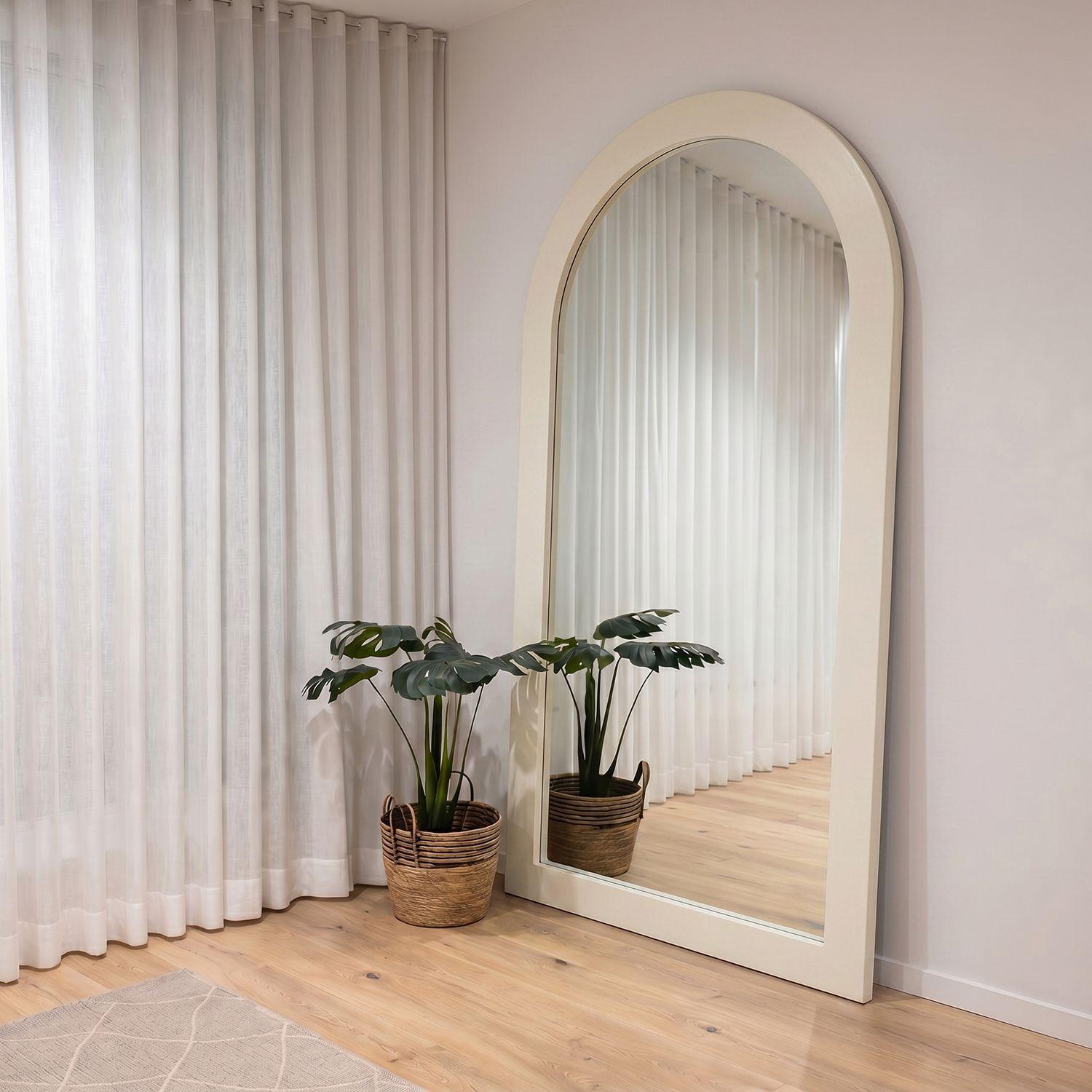 Espejo Curvo Marco Blanco 200x100cm Cuerpo Entero Vestidor - Santu-6