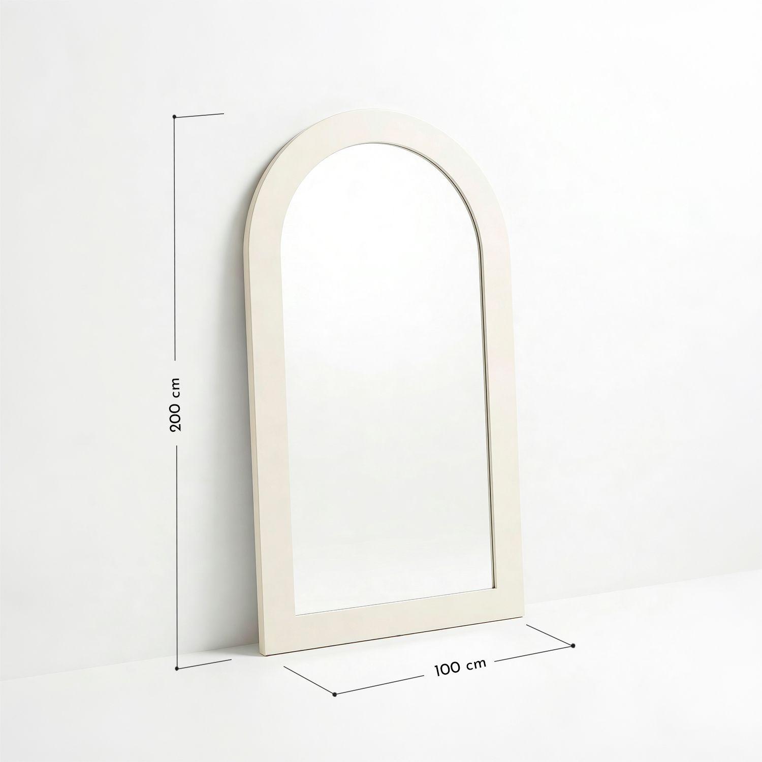 Espejo Curvo Marco Blanco 200x100cm Cuerpo Entero Vestidor - Santu-1