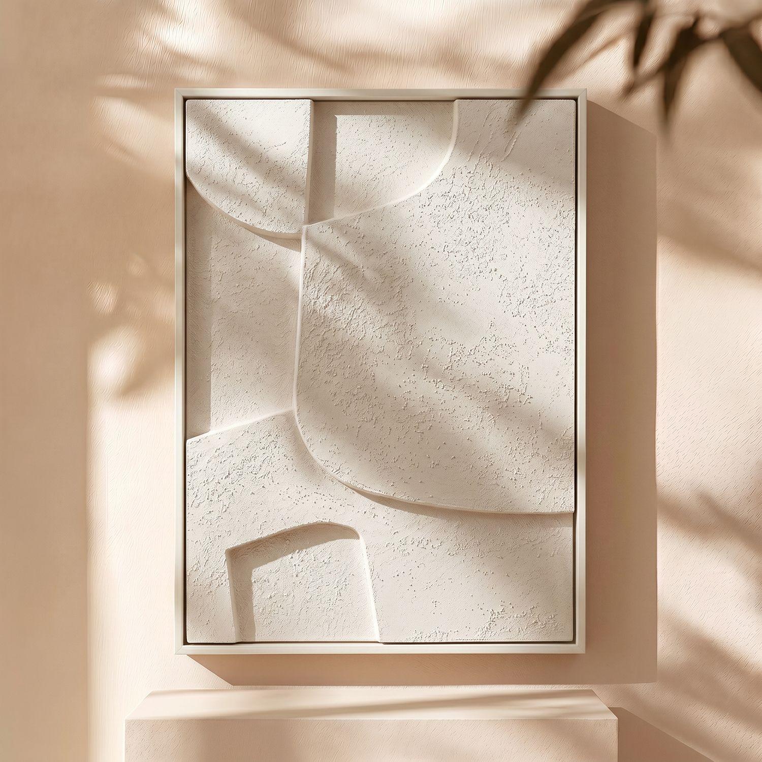 Cuadro Abstracto 3D Beige Sand-4