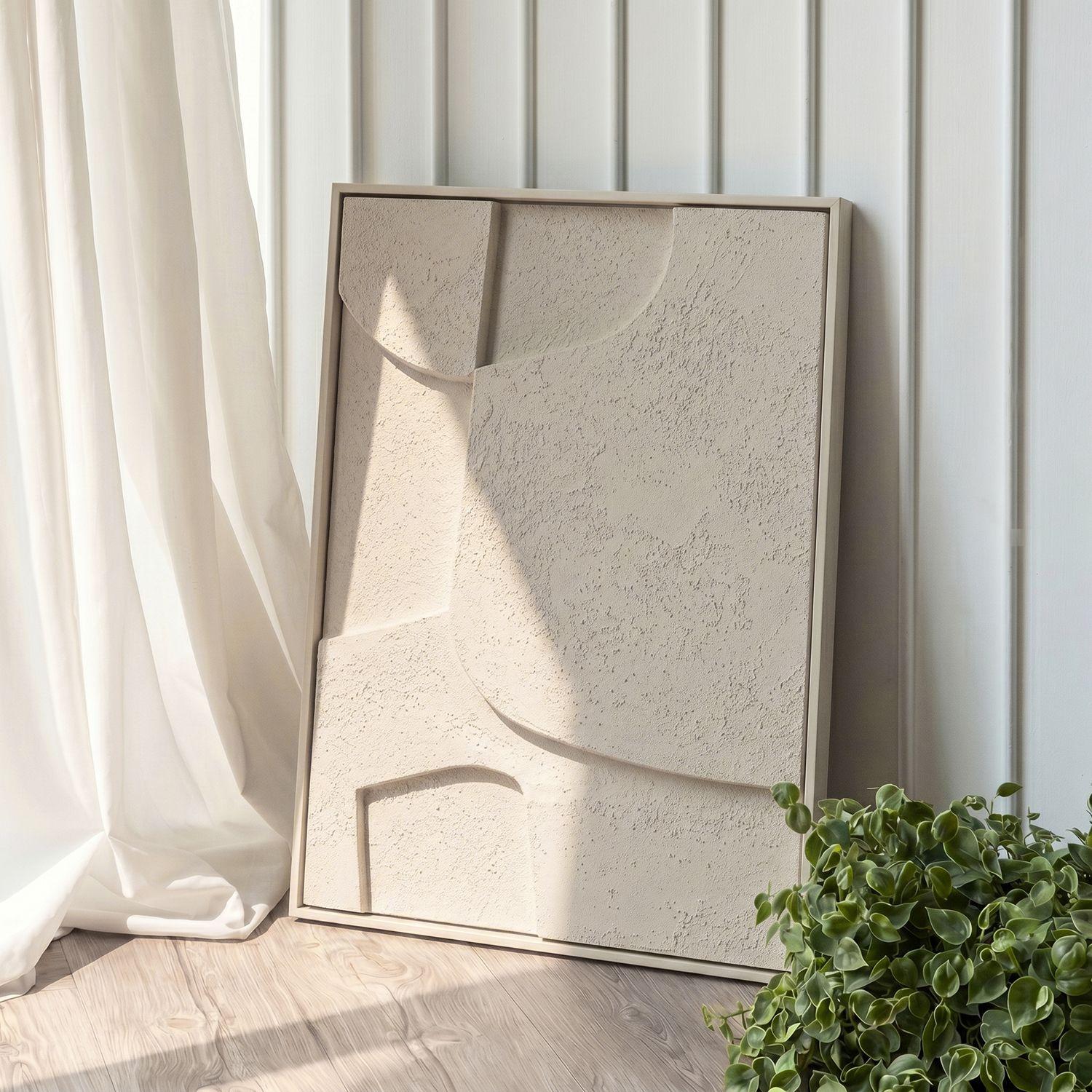 Cuadro Abstracto 3D Beige Sand-5