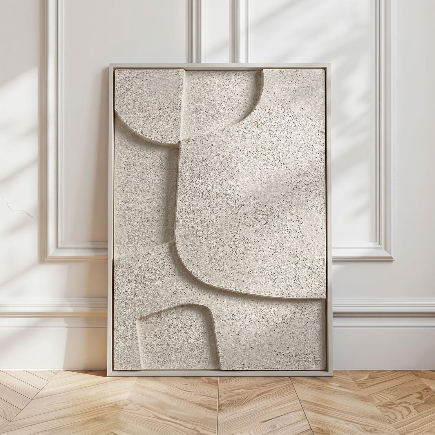 Cuadro Abstracto 3D Beige Sand-7