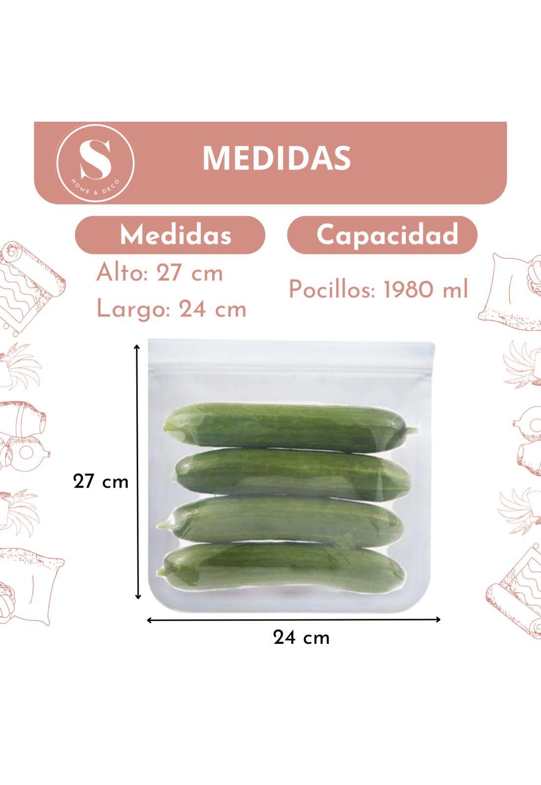 Bolsa Hermetica de 1980 ml Recipiente Contenedor de Silicona -2