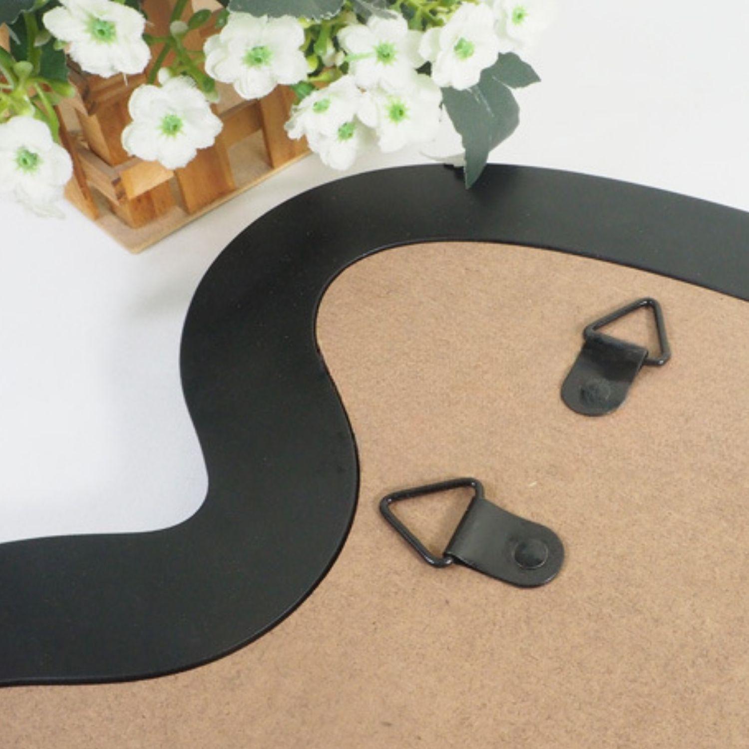 Espejo decorativo de mesa ondulado para tocador color negro-2