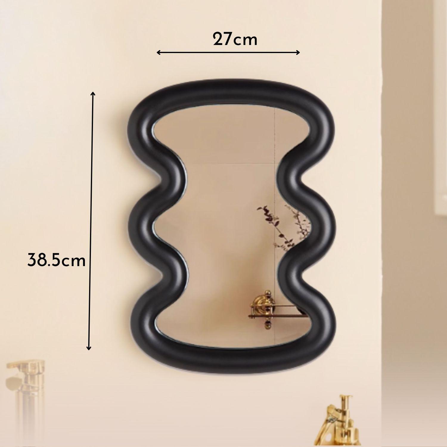Espejo decorativo de mesa ondulado para tocador color negro-4