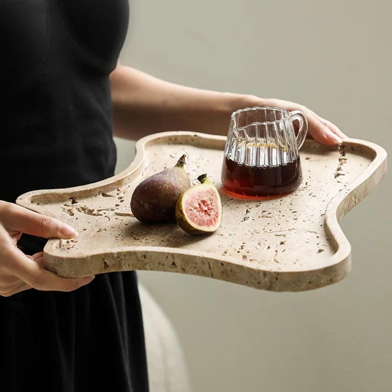 Bandeja De Piedra Tabla Irregular Rústico Natural Decorativa-8