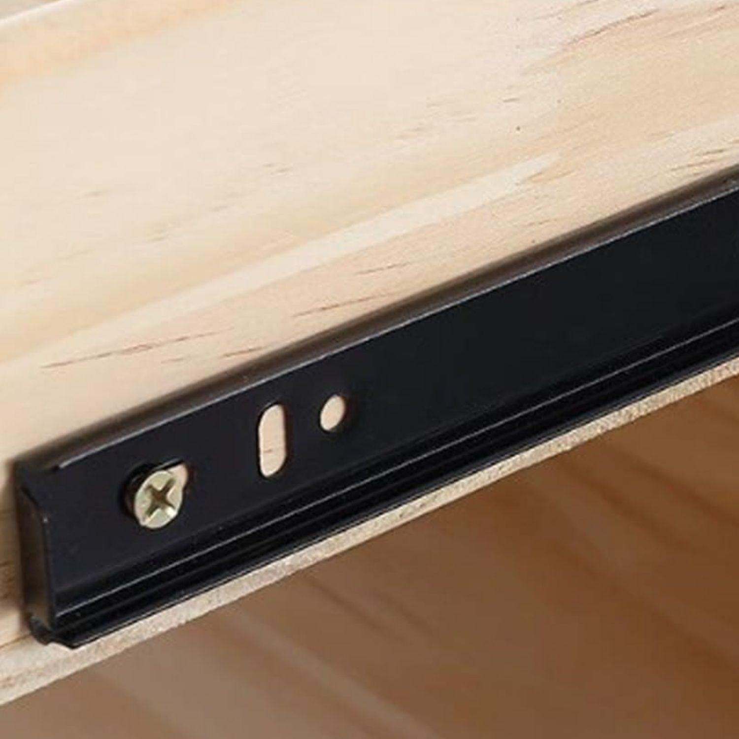 Velador Minimalista Gris Claro Doble Cajon-5