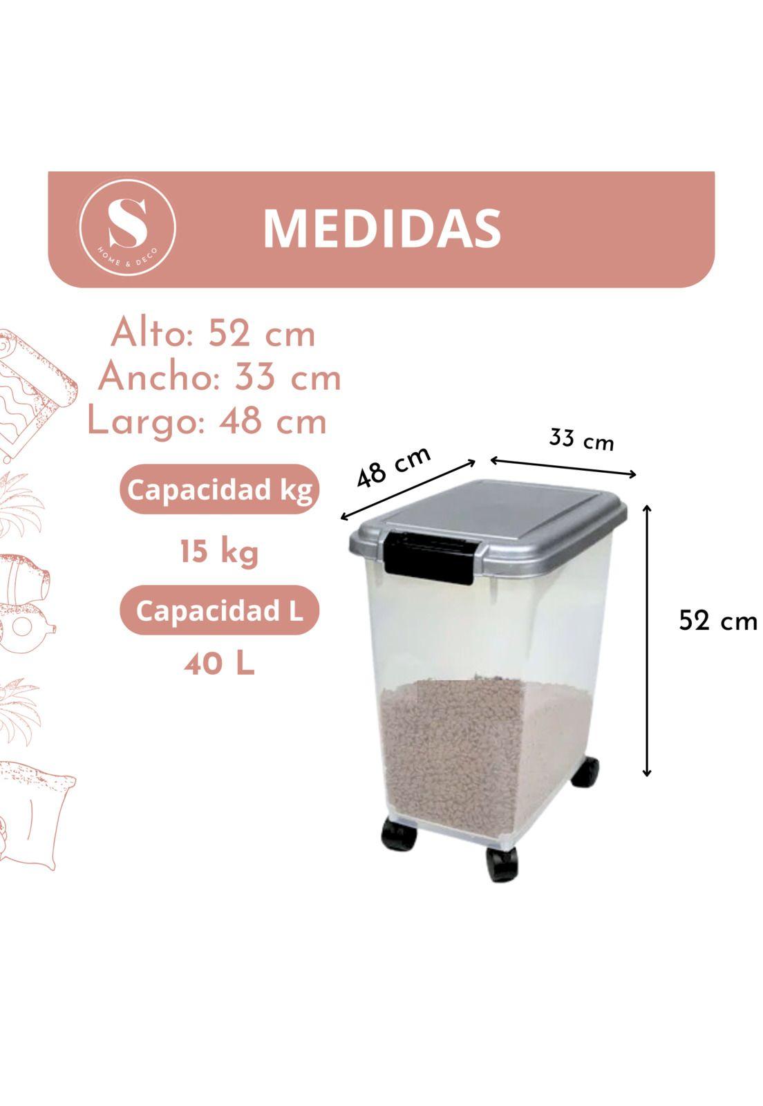 Contenedor Hermético Con Ruedas Para Alimentos 15 kg-4