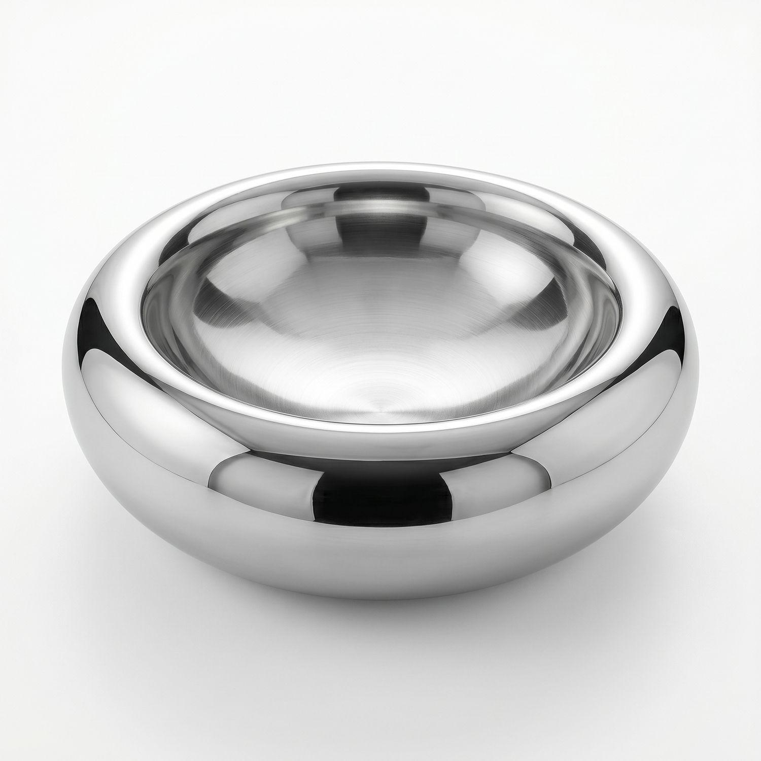 Bowl de Acero Inoxidable Plateado-1
