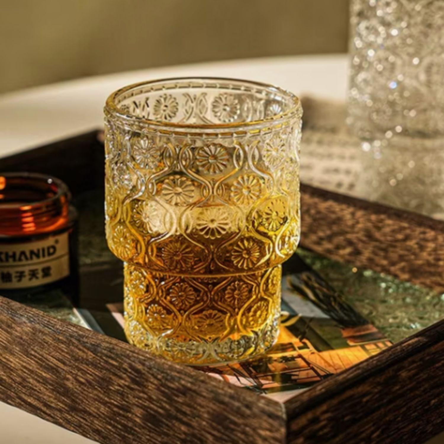 Set de 4 Vasos de vidrio Flor Begonia de 180 ml-4