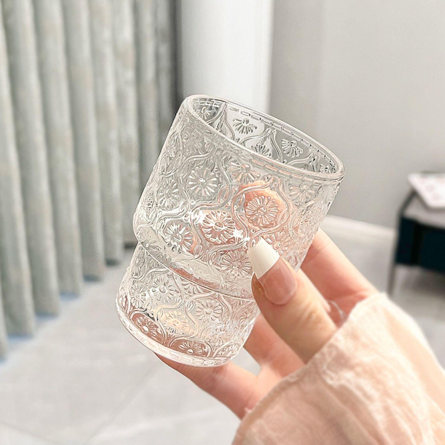 Set de 4 Vasos de vidrio Flor Begonia de 180 ml-7