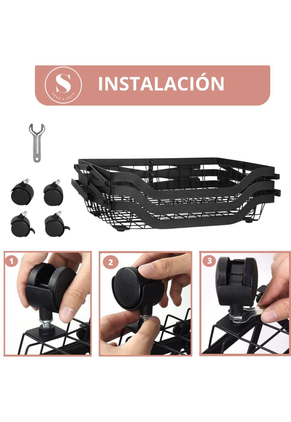 Carro Organizador Estante Metalico Plegable Para Cocina 5 Divisiones -4