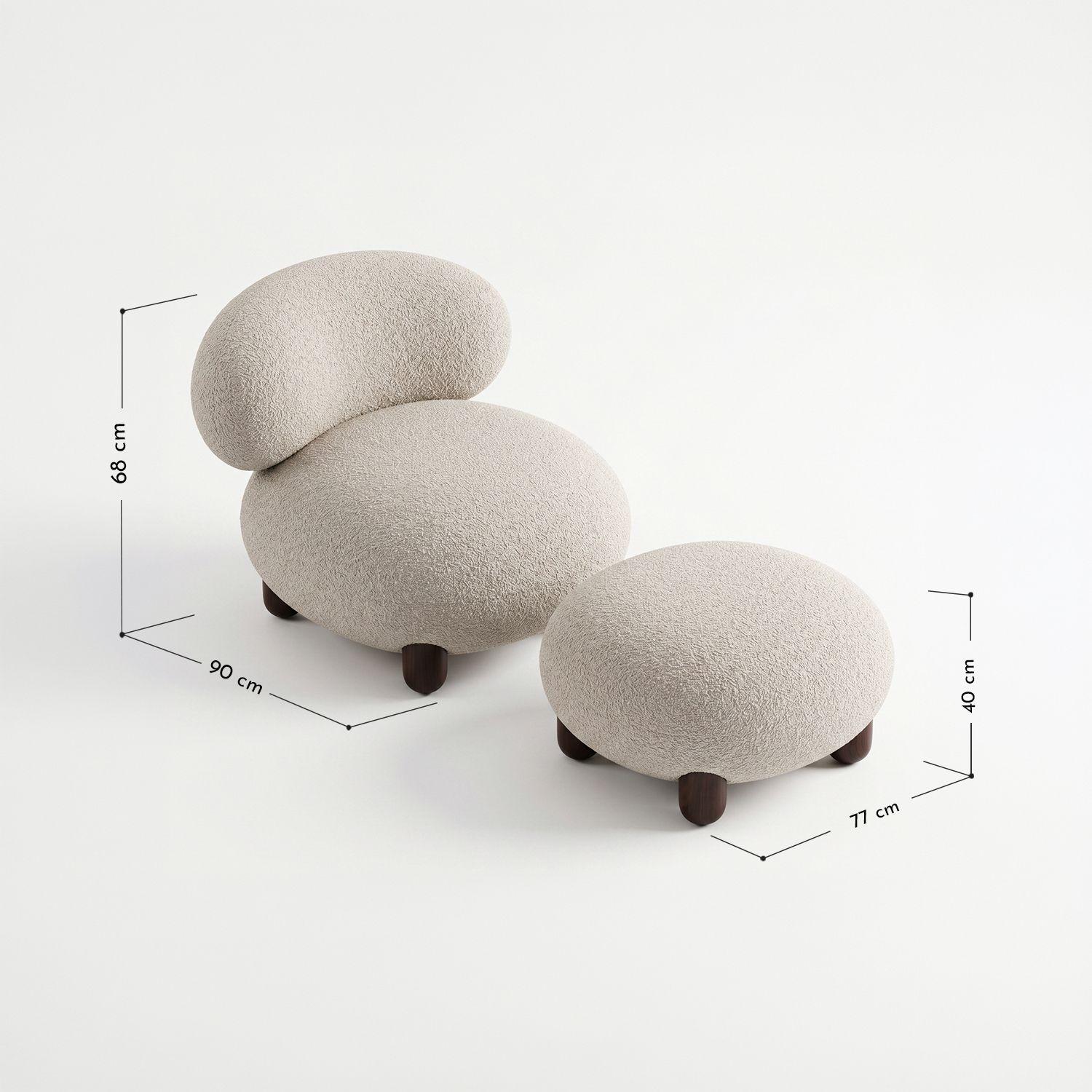 Set de Sitial Bouclé con Otomano Apoyapiés-2